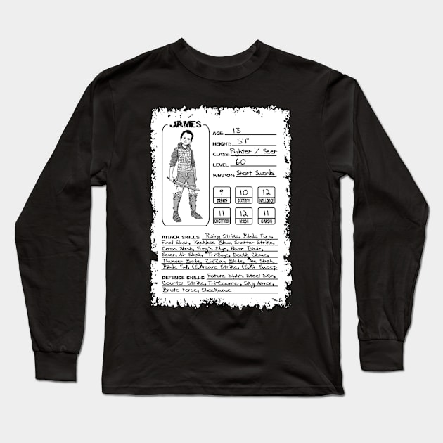 James's Character Sheet Long Sleeve T-Shirt by Brie House Publishing